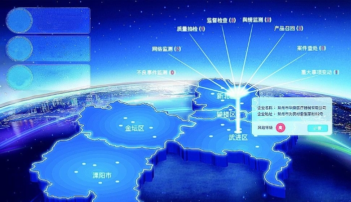 常州市医疗器械风险防控嵌入式智能预警云平台风险防控预警图。