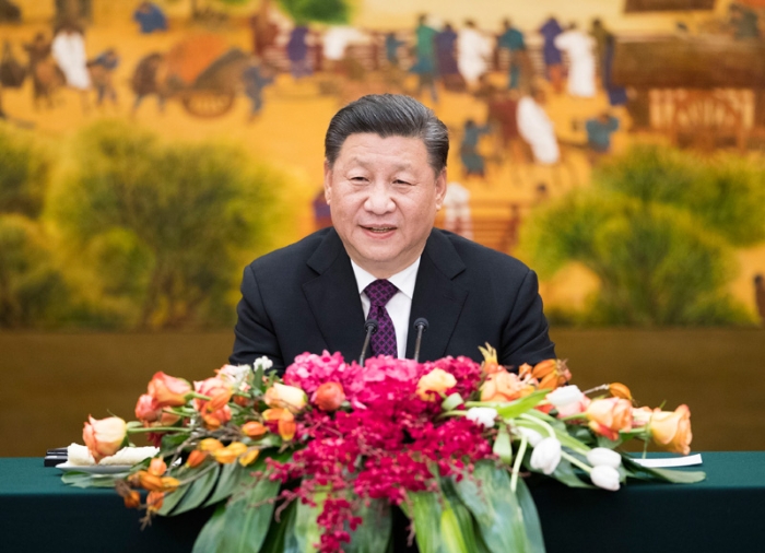 12月3日，国家主席习近平在北京人民大会堂会见出席“2019从都国际论坛”外方嘉宾。
