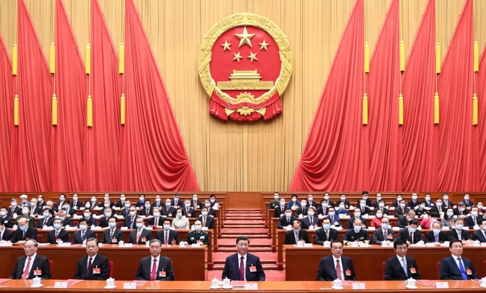 领导人习近平,李克强,汪洋,王沪宁,赵乐际,韩正,王岐山等在主席台就座