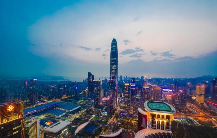 这是深圳市CBD风光（2019年3月19日摄，无人机照片）。新华社记者 毛思倩 摄