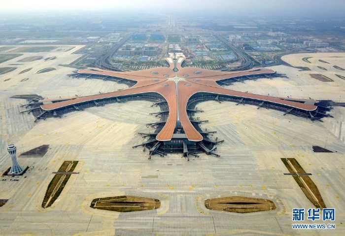 北京大兴国际机场航站楼（2019年6月25日摄，无人机照片）。新华社记者 张晨霖 摄