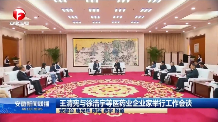 安徽省省长王清宪与徐浩宇等医药企业家举行工作会谈