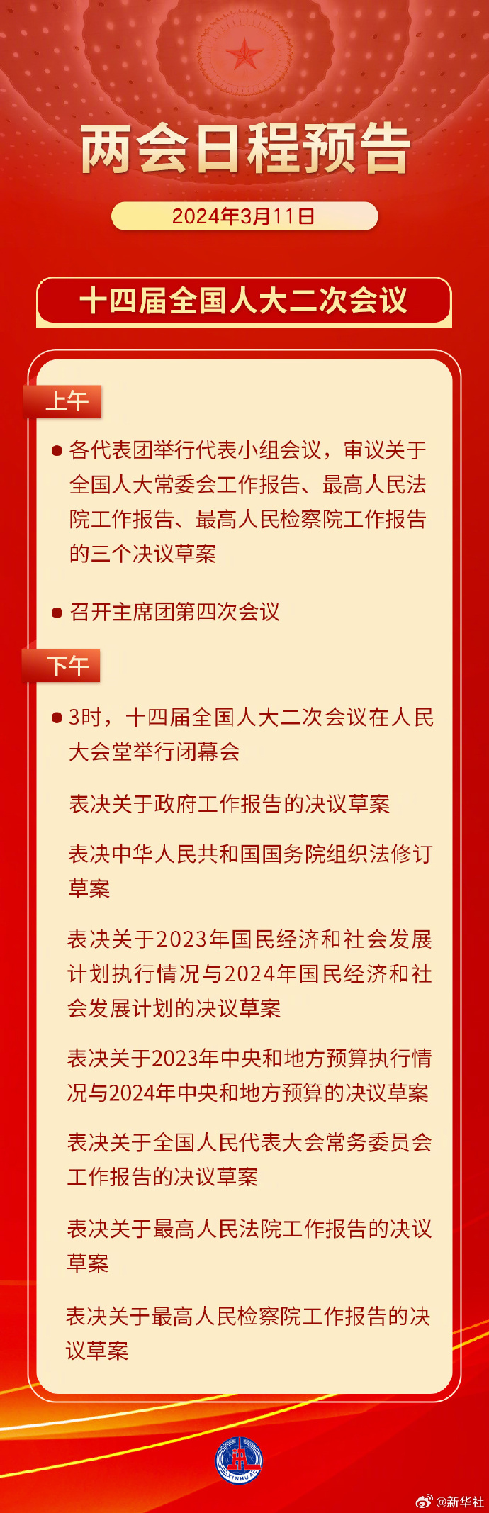 3月11日，十四届全国人大二次会议闭幕