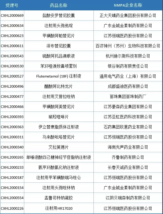 表4.1  2020年国内化药2.4类IND品种受理统计